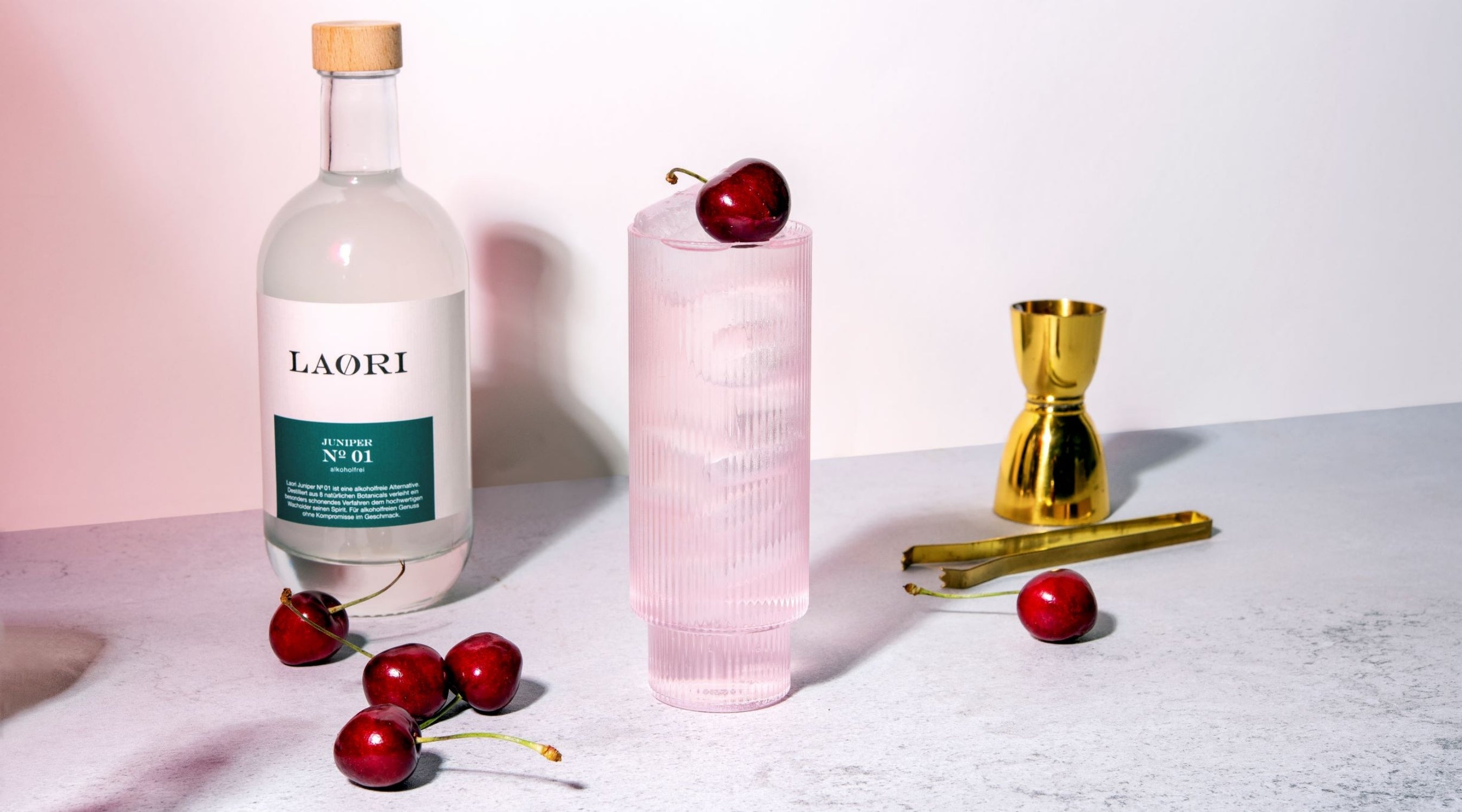 Gin & Cherry Blossom Tonic, alkoholfrei mit Laori No 1