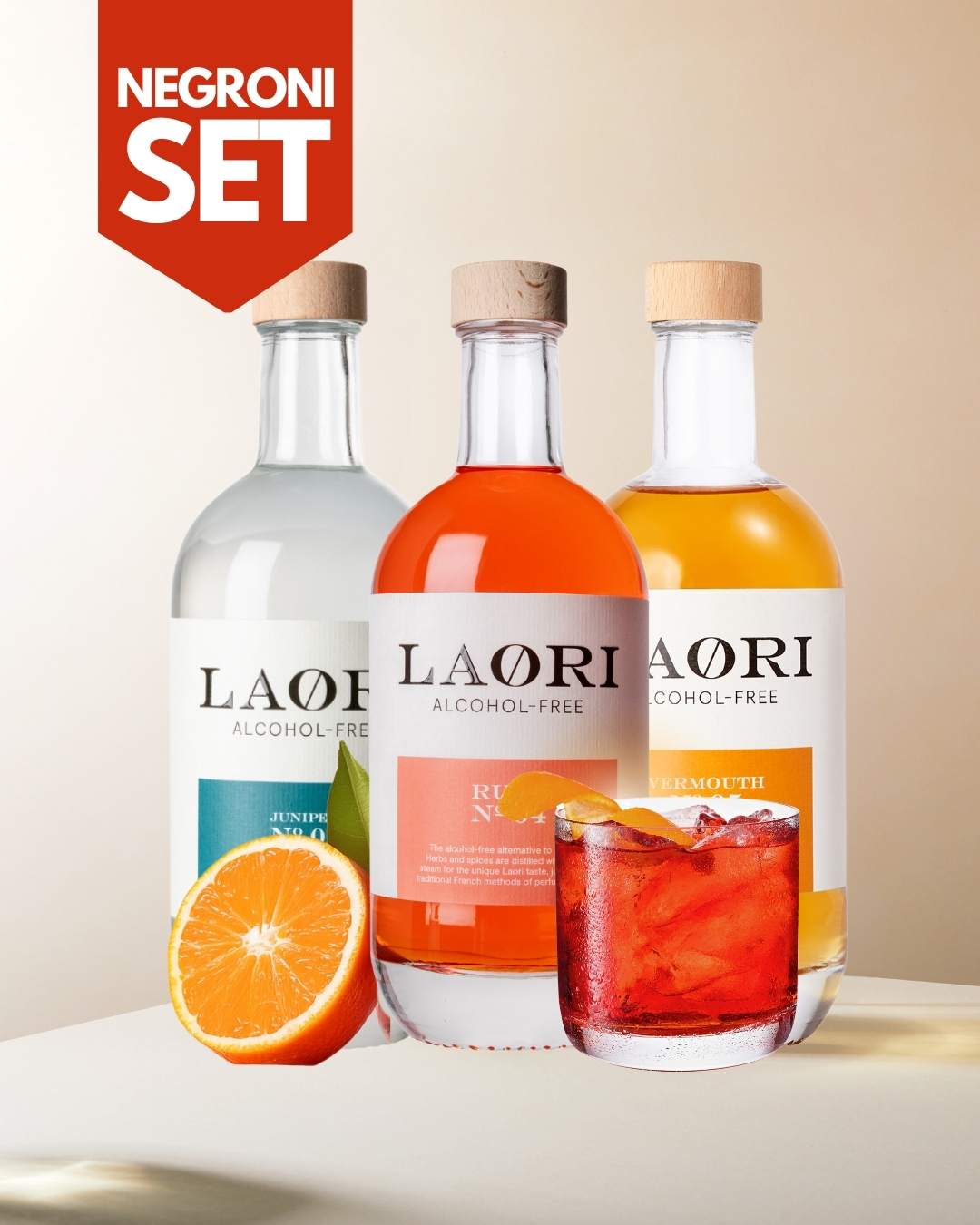 NEGRONI SET MIT RUBY, VERMOUTH, JUNIPER