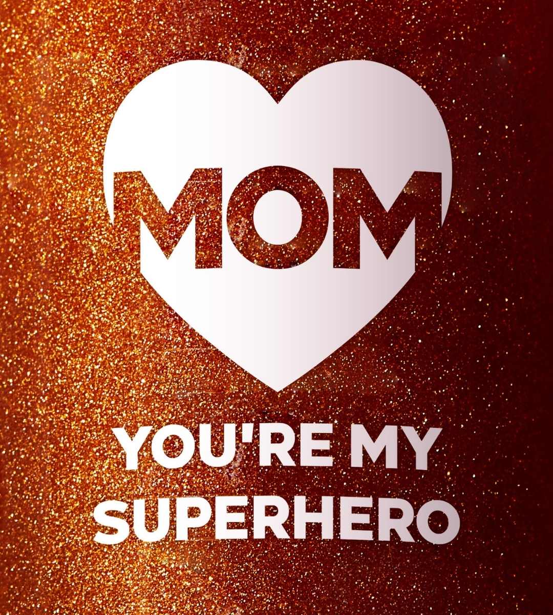 6er Set - Ruby Glitter No 4 - Limited Edition: MOM, YOU'RE MY SUPERHERO (0,5l)