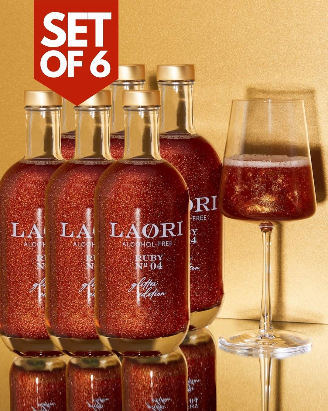 6er Set - RUBY NO 4 - GLITZER SPRITZ (0,5L) - VORTEILSSET